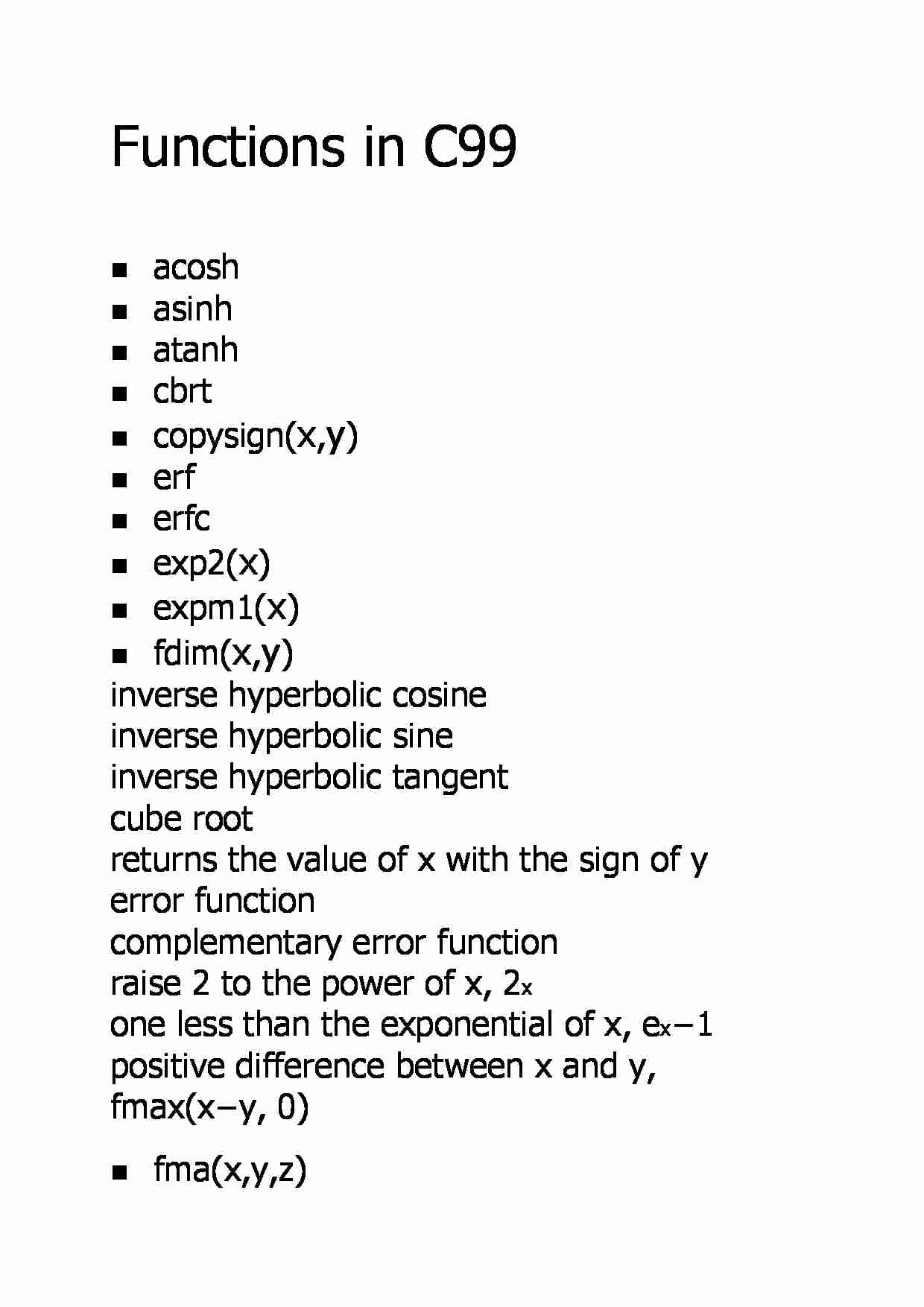 Functions in C99 - strona 1