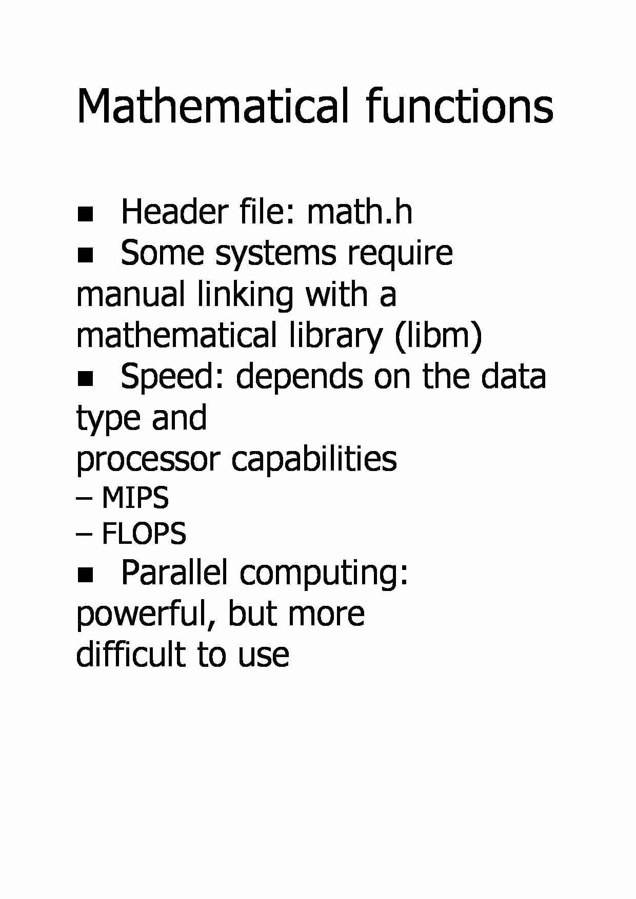 Mathematical functions - strona 1