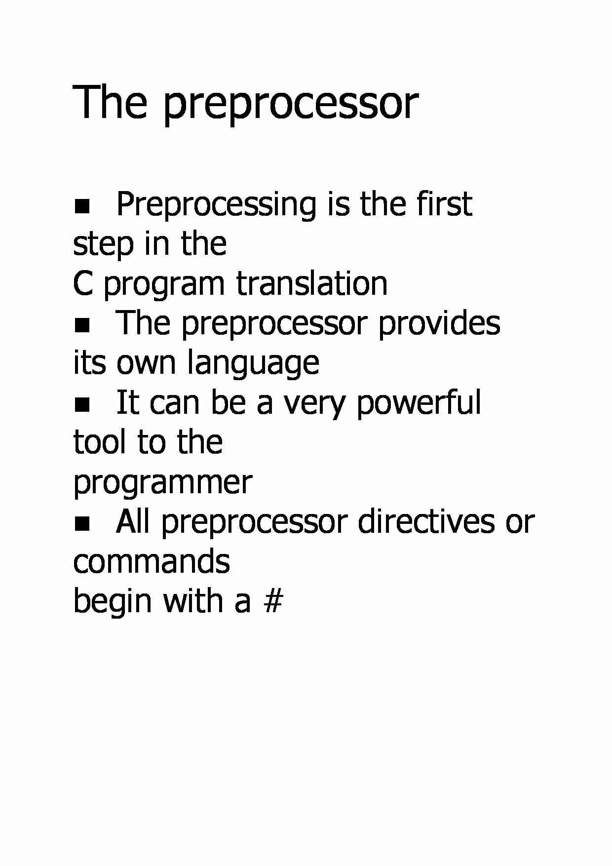 The preprocessor - strona 1