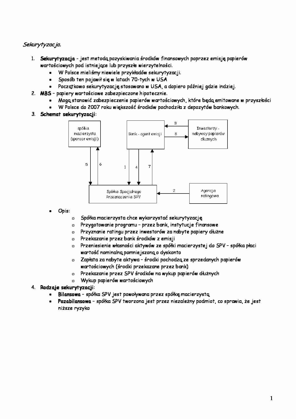 Sekurytyzacja i jej schemat - strona 1
