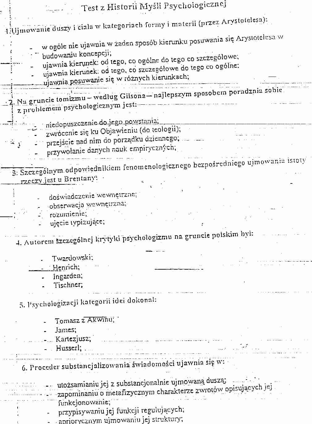 Historia My?li Psychologicznej, pytania 1 - strona 1