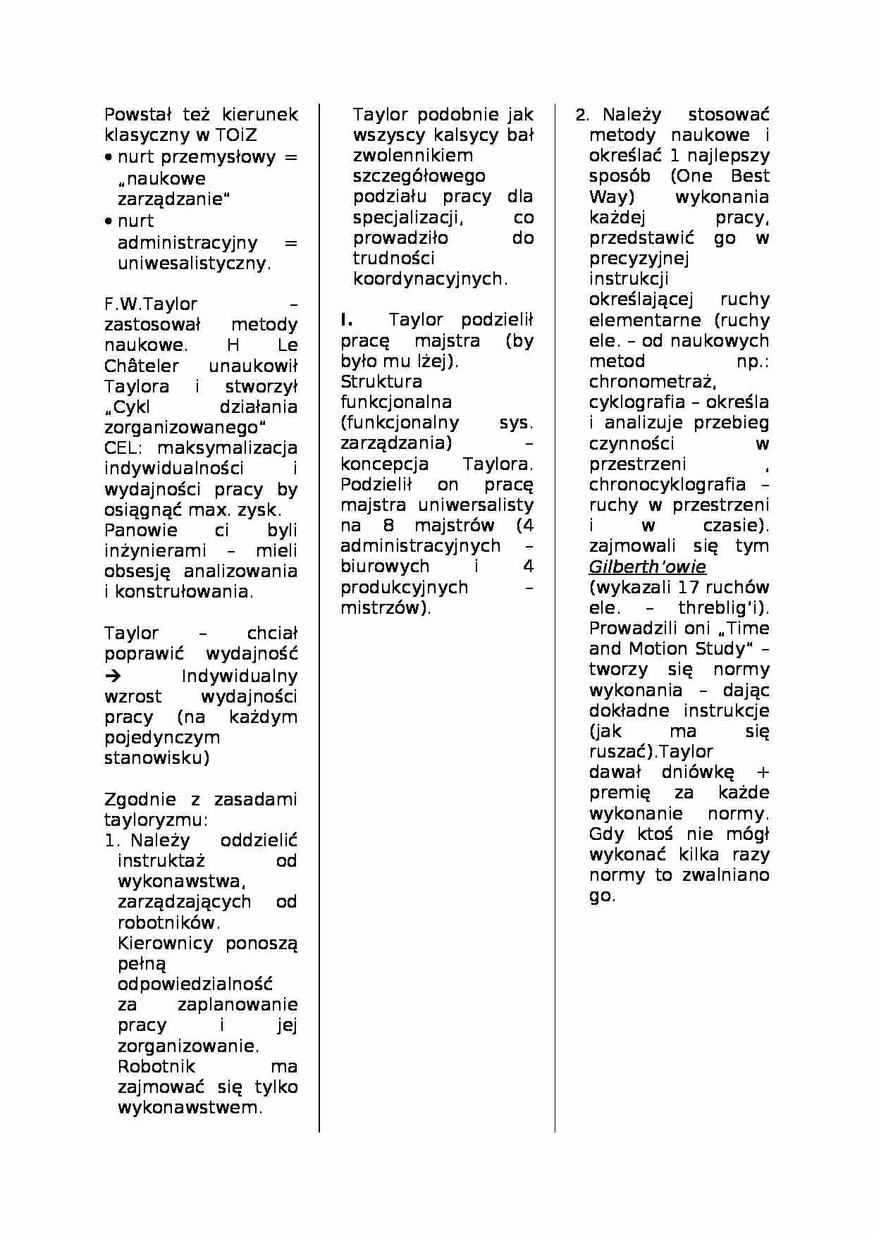 Zbiór definicji i zagadnień z organizacji i zarządzania - strona 1
