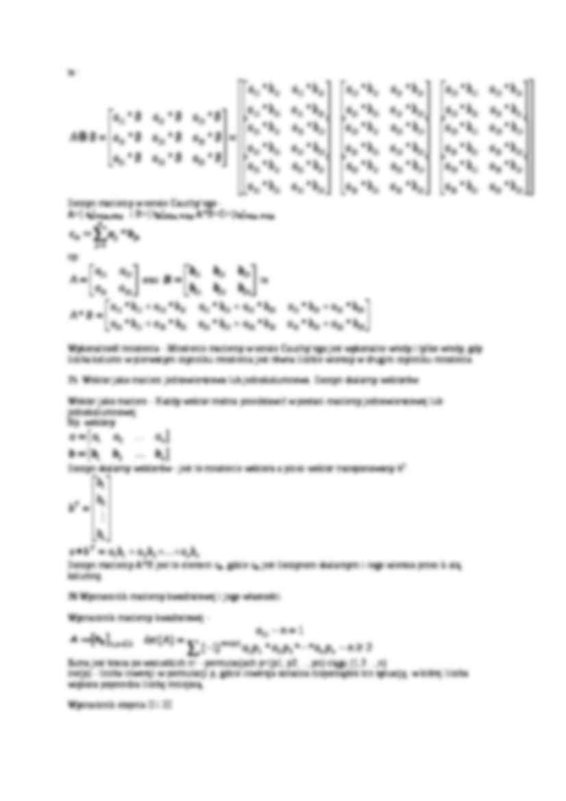 Algebra liniowa-macierze, wyznaczniki, układy równań liniowych - strona 2