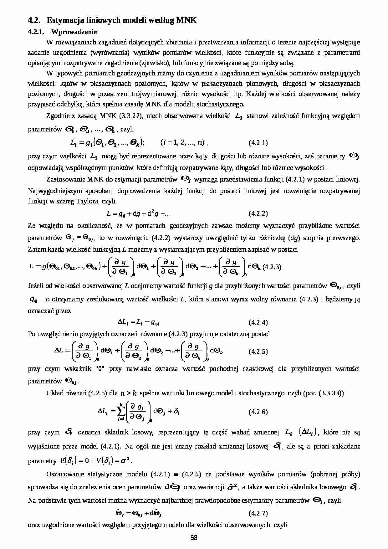 Estymacja liniowych modeli według MNK - strona 1