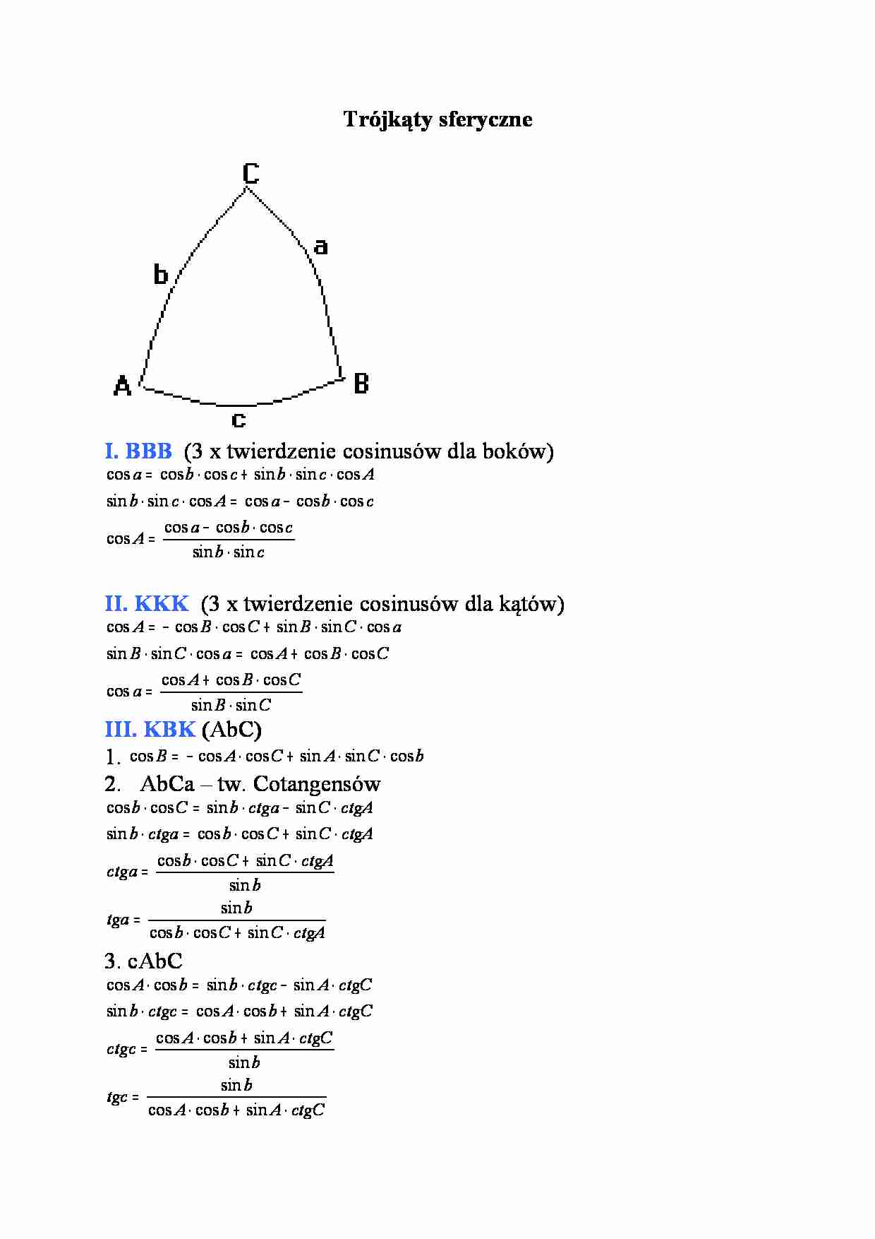 Trójkąty sferyczne - strona 1