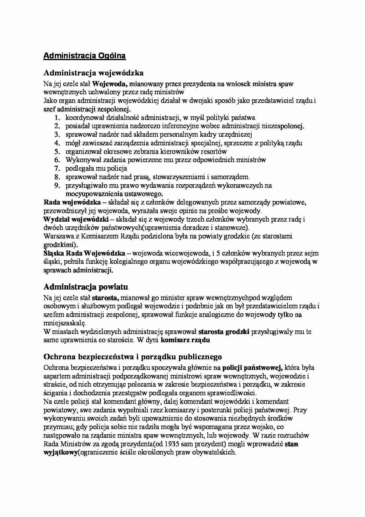 II Rzeczpospolita - Administracja ogólna - strona 1