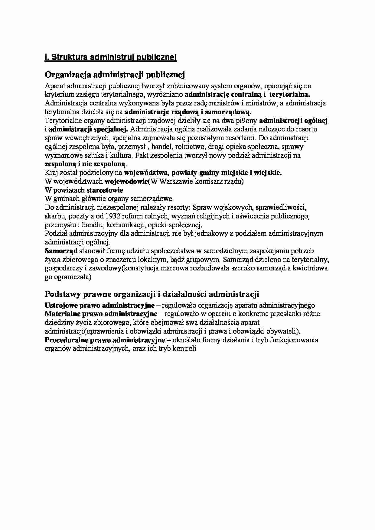 II Rzeczpospolita - Struktura administruj publicznej - strona 1