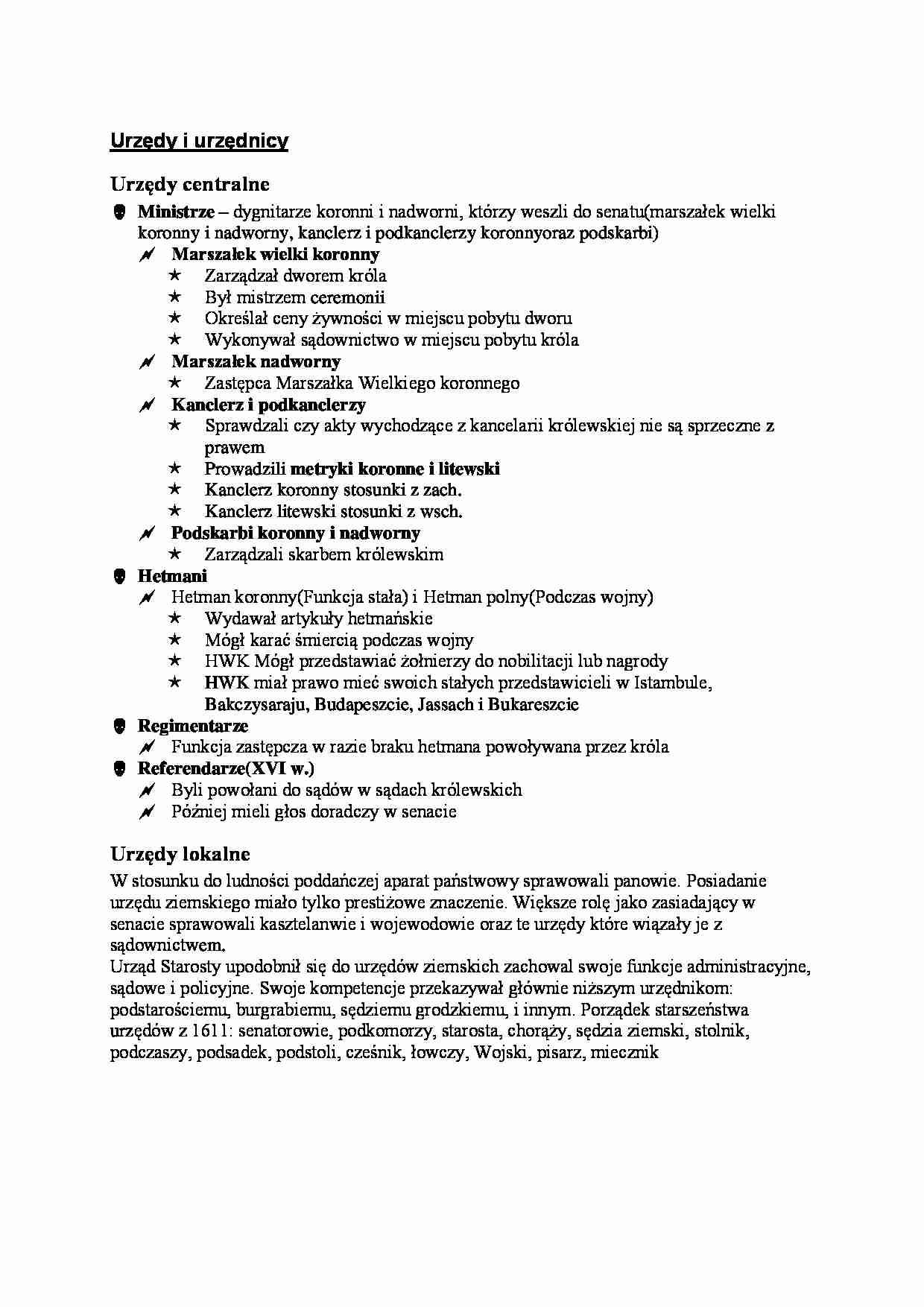 Rzeczpospolita szlachecka - Urzędy i urzędnicy - strona 1