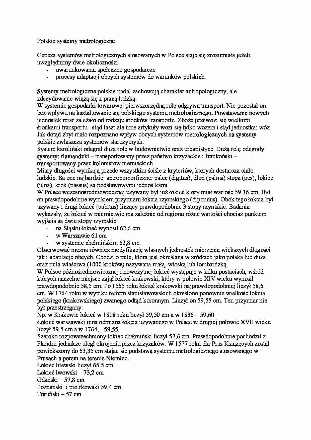 Polskie systemy metrologiczne - strona 1