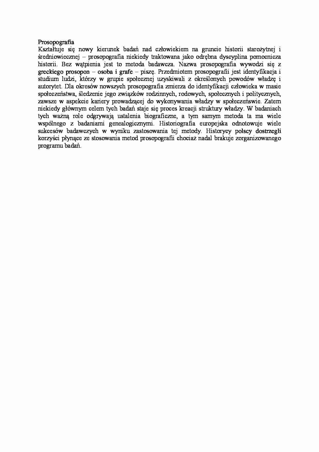 Nauki pomocnicze historii - prosopografia - strona 1