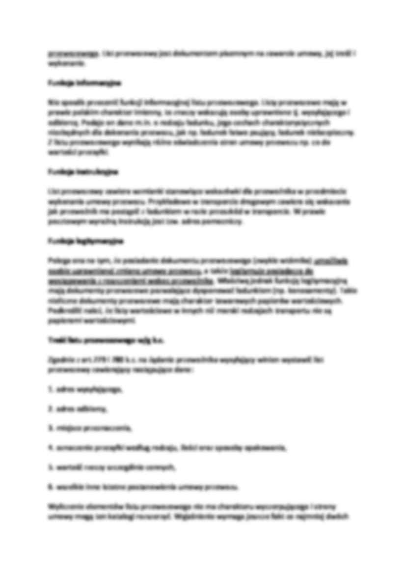 Dokumenty przewozowe - Umowa przewozu - strona 2