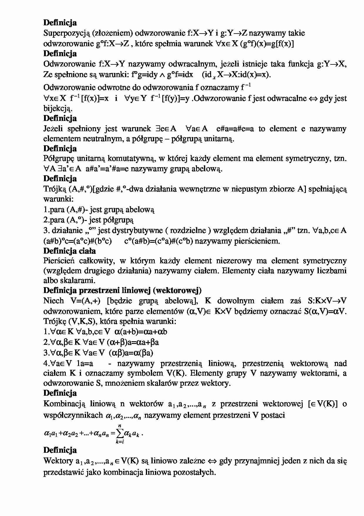 Definicje- iloczyny - strona 1