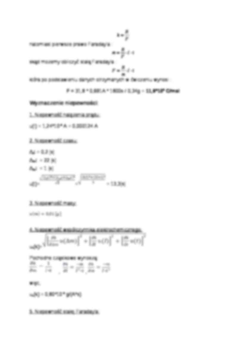 Wyznaczanie współczynnika elektrochemicznego i stałej Faraday’a - strona 2