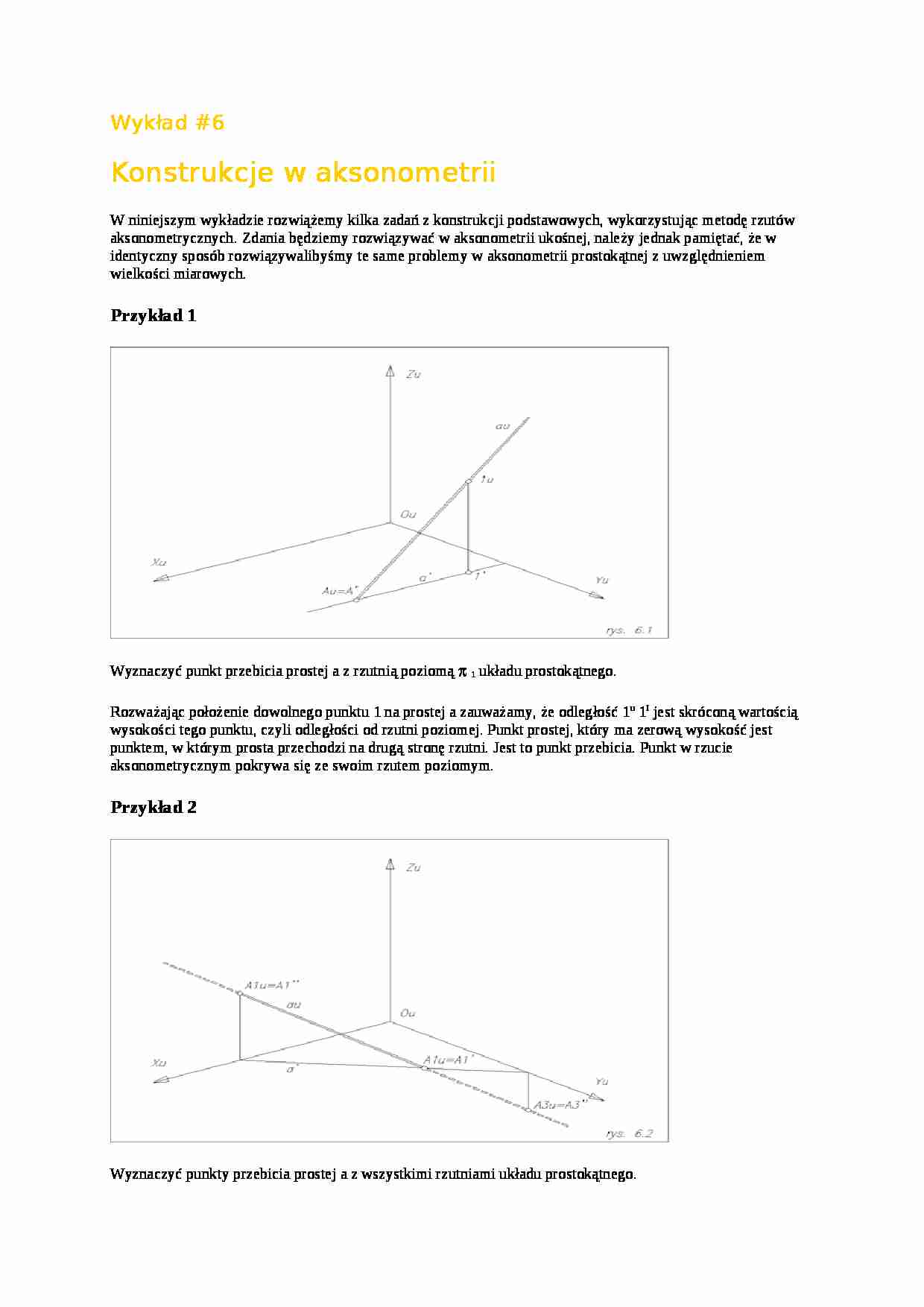 Konstrukcje w aksonometrii-wykład - strona 1
