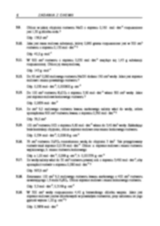 Stężenia molowe - zadania z odpowiedziami - strona 2