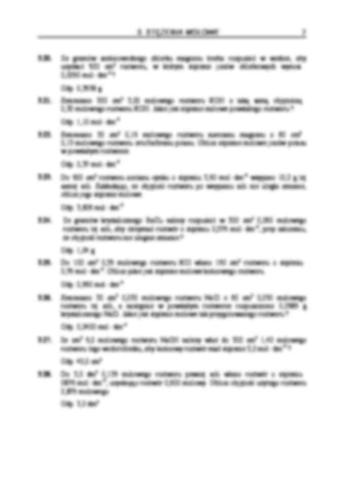 Stężenia molowe - zadania z odpowiedziami - strona 3