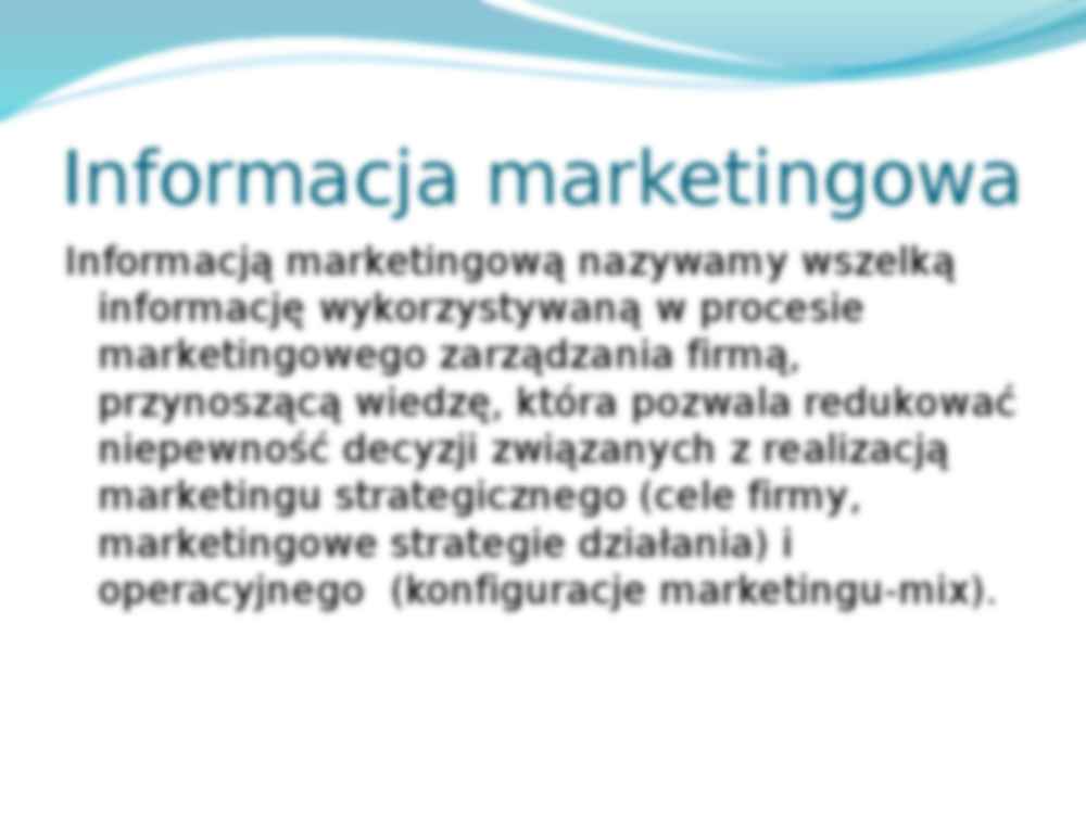 Definicja i klasyfikacja badan  marketingowych - prezentacja na podstawy marketingu - strona 2