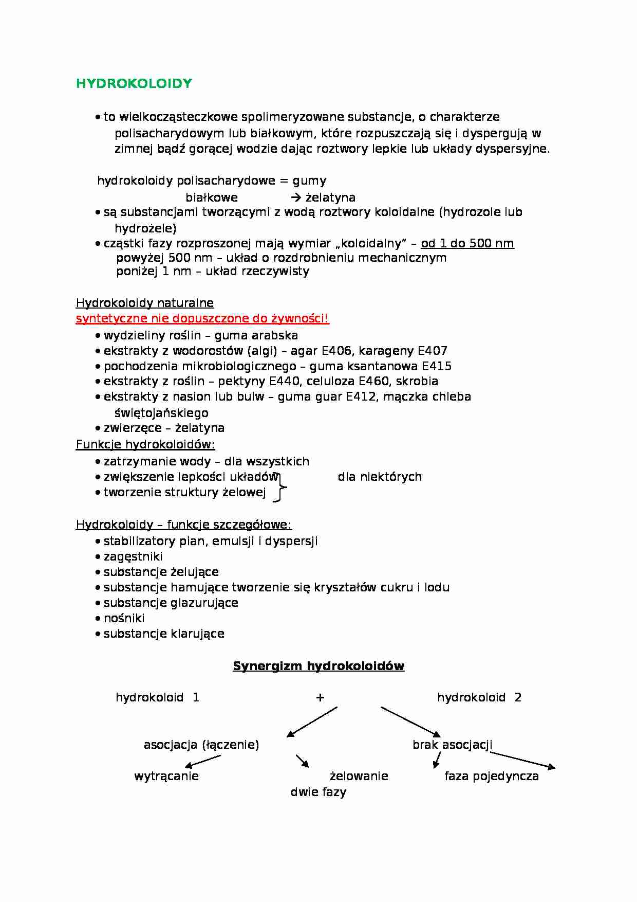 Hydrokoloidy-opracowanie - strona 1