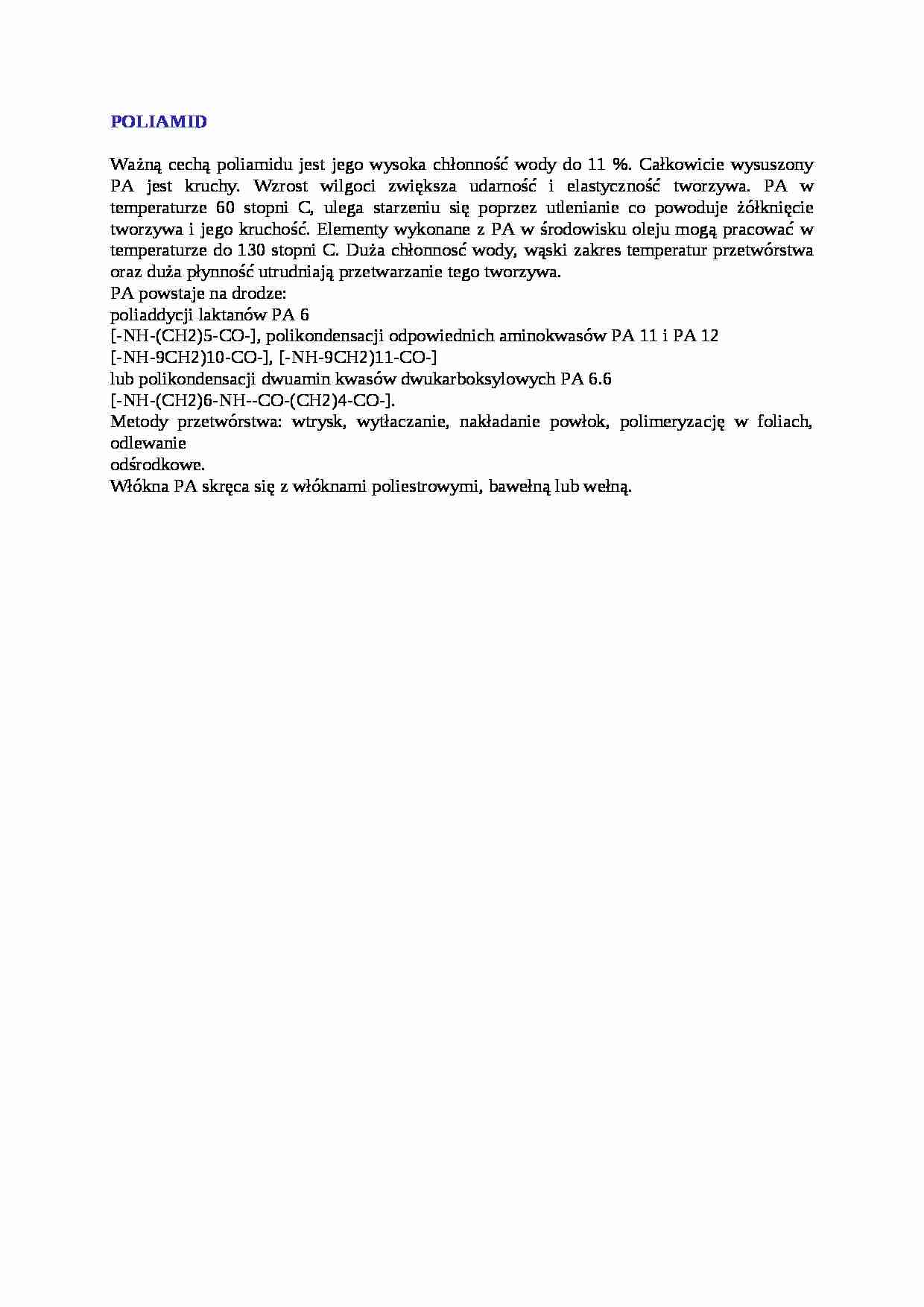 Poliamid-opracowanie - strona 1