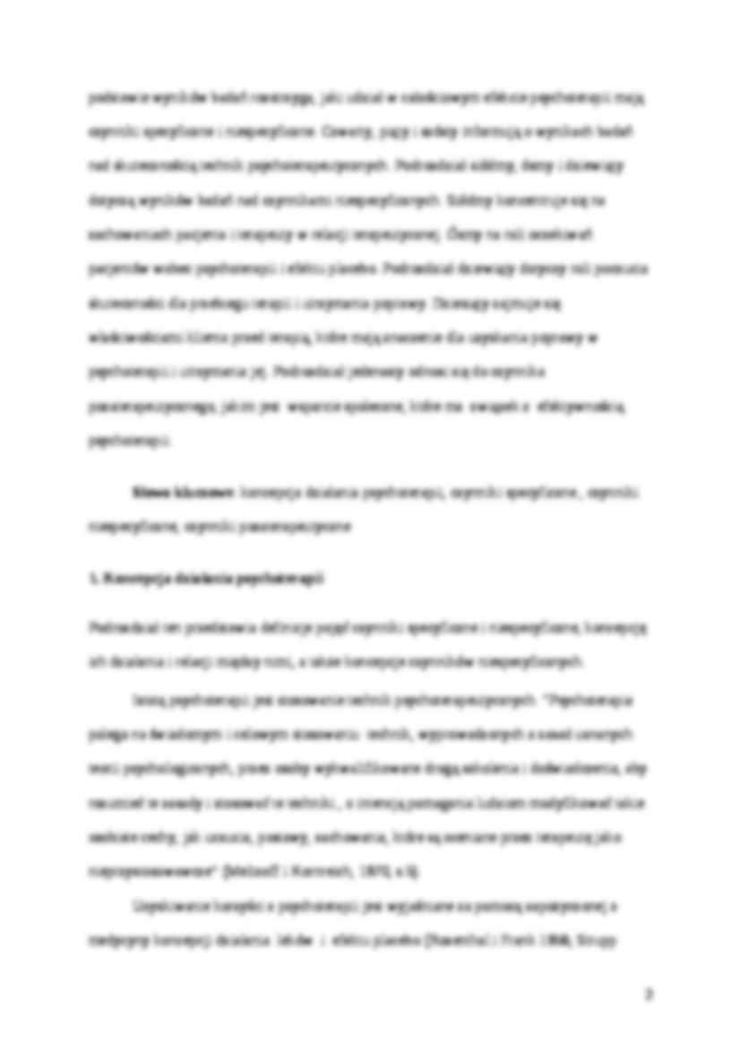 Czynniki specyficzne i niespecyficzne w psychoterapii w świetle badań - strona 2