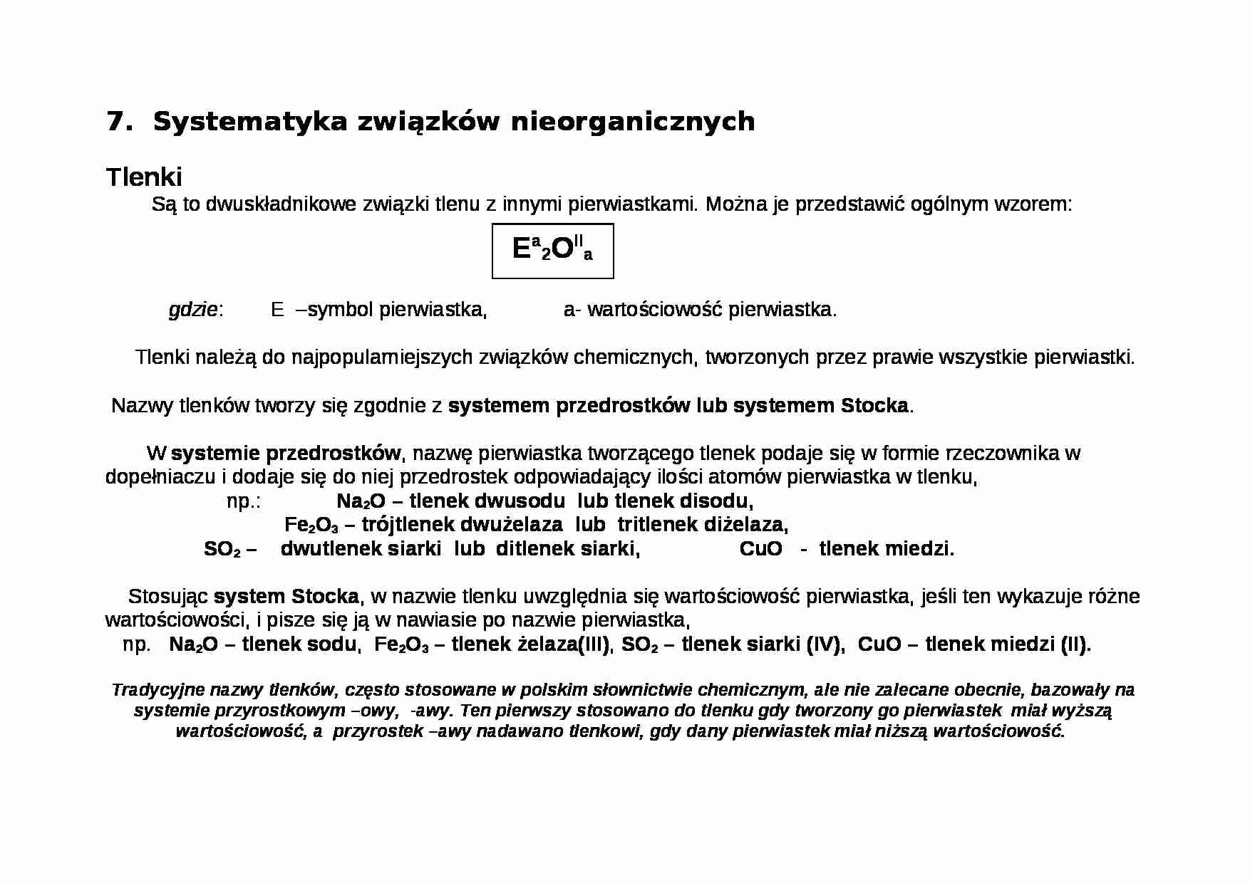 Systematyka związków nieorganicznych - strona 1
