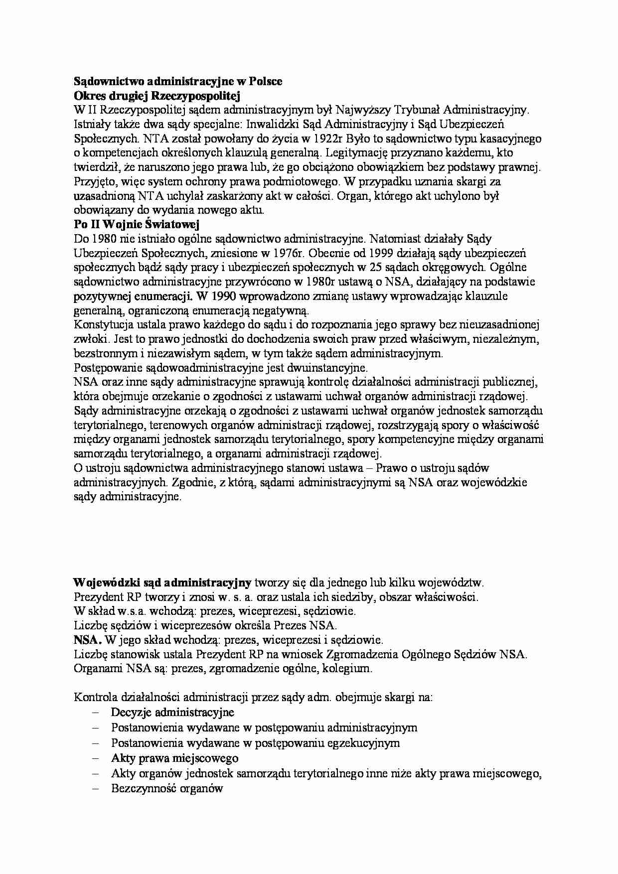Sądownictwo administracyjne w Polsce - strona 1