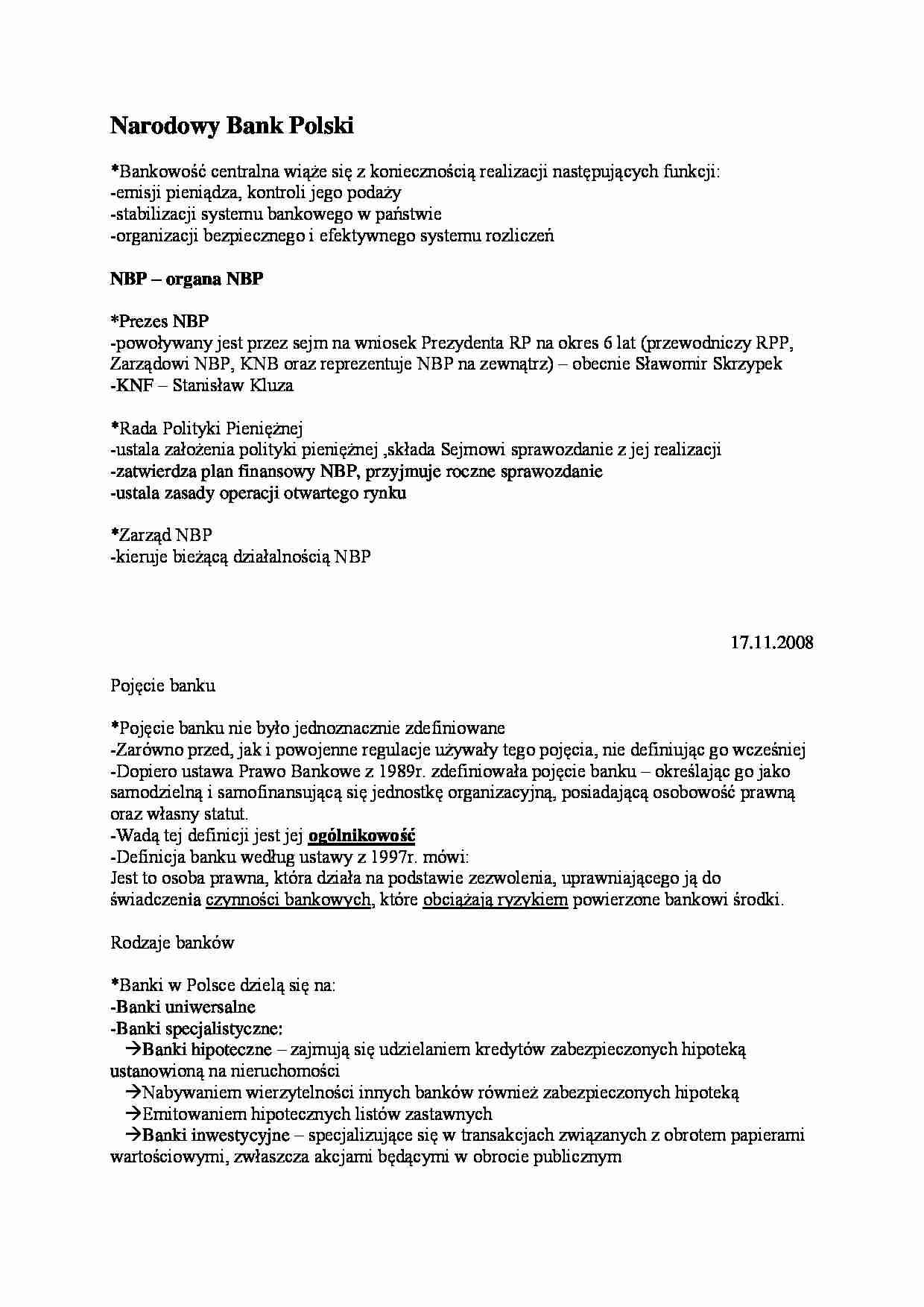 Narodowy Bank Polski - Zasady prowadzenia rachunków - strona 1