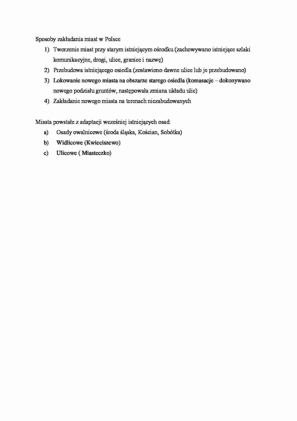 Sposoby zakładania miast w Polsce - strona 1
