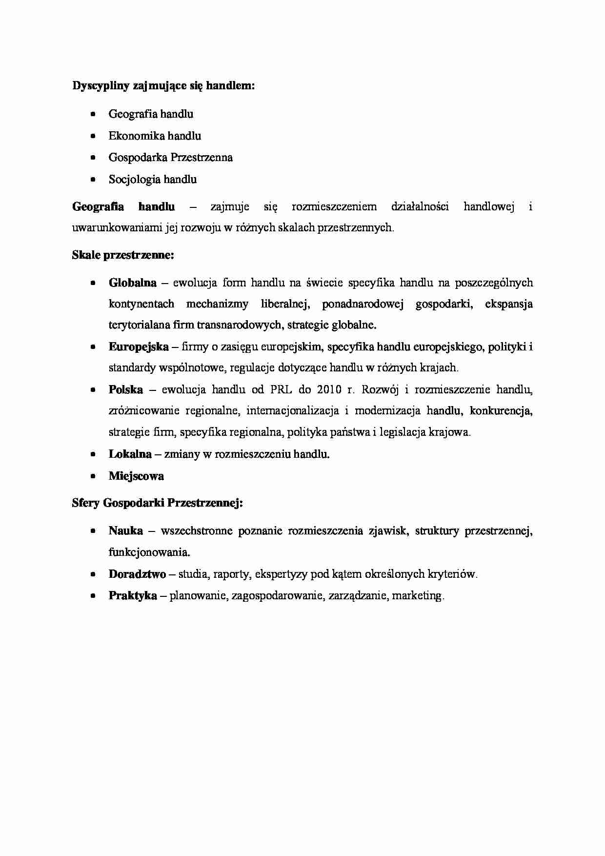 Dyscypliny zajmujące się handlem - strona 1