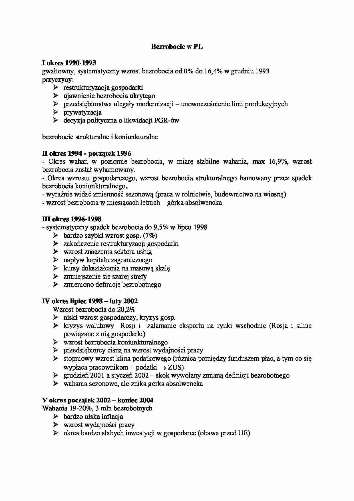 Bezrobocie w Polsce - dane statystyczne. - strona 1