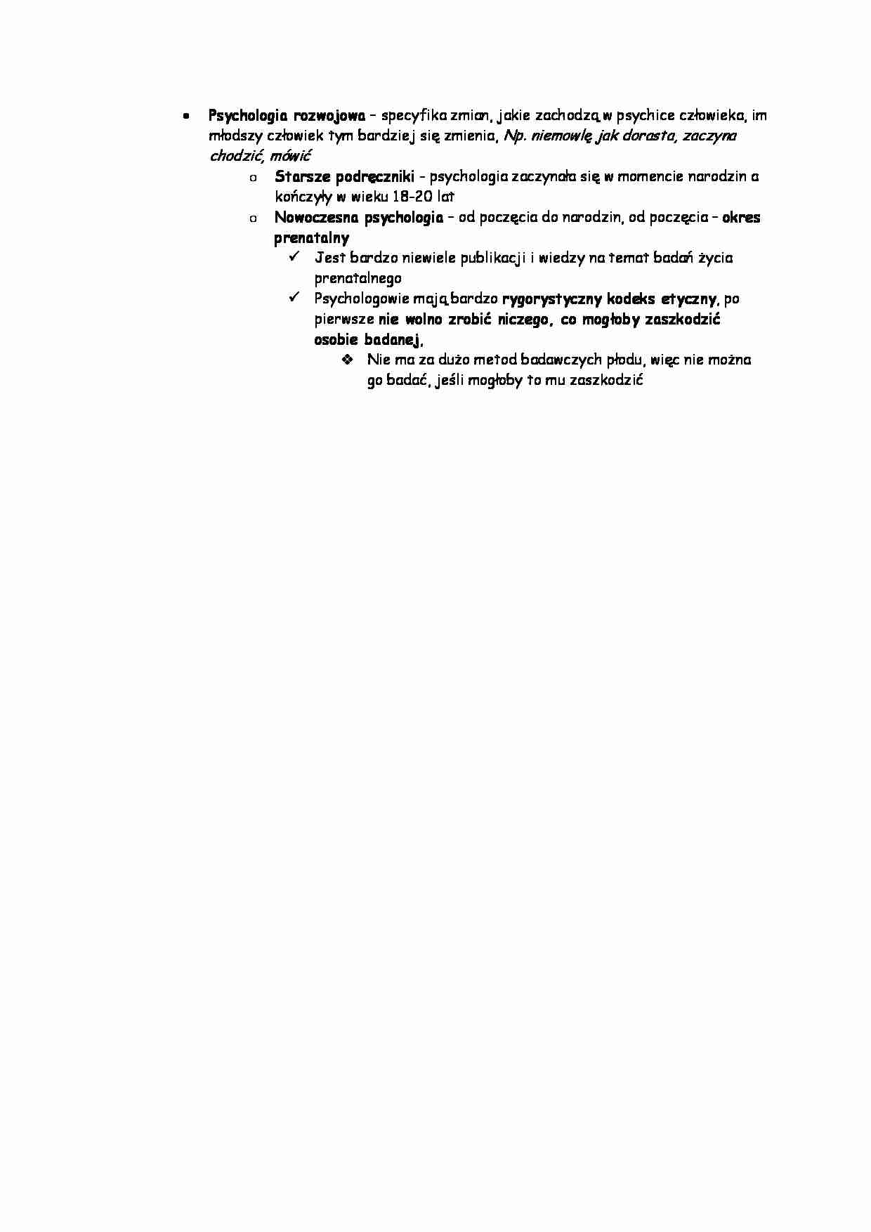 Psychologia - psychologia rozwojowa - strona 1