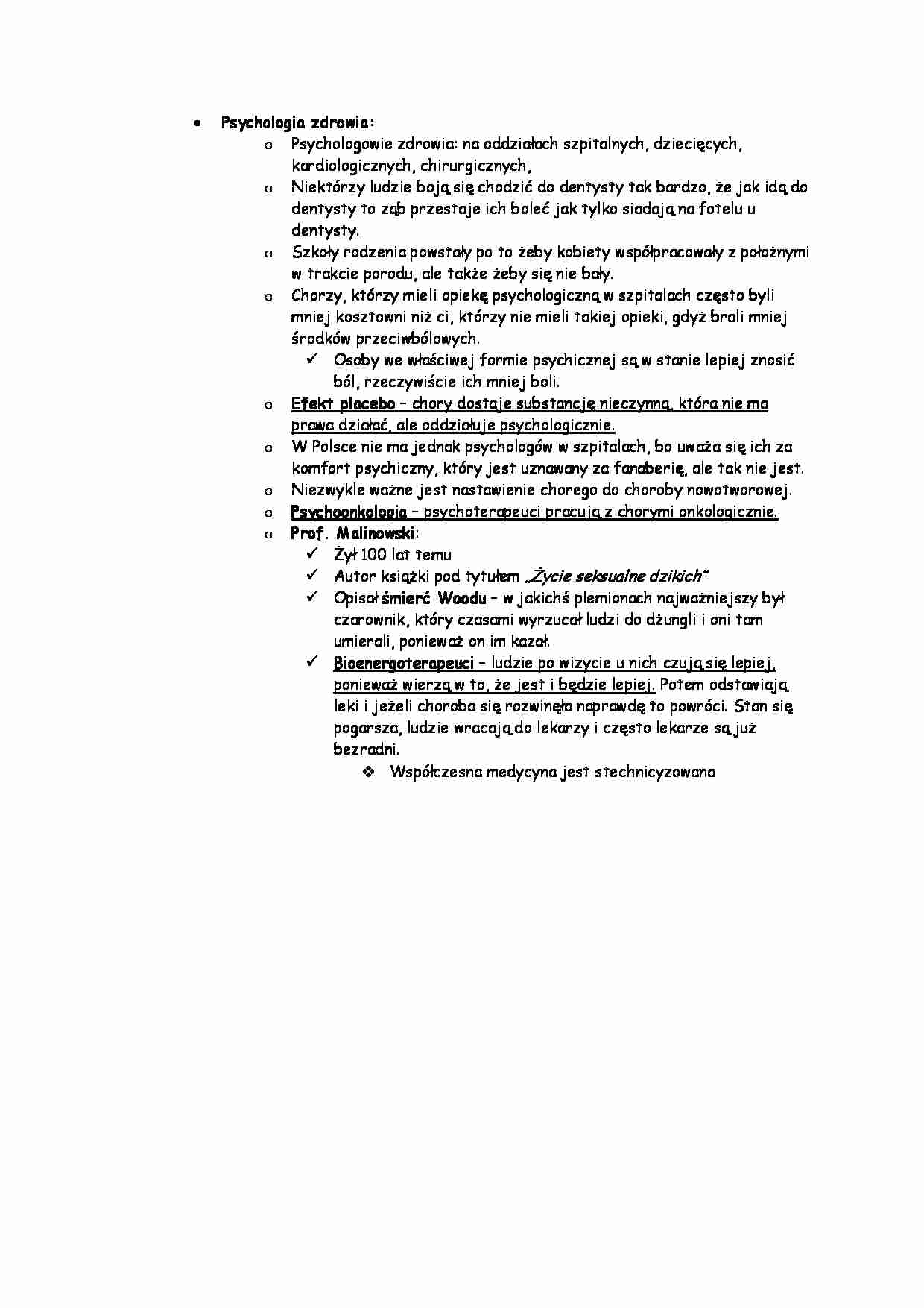 Psychologia - psychologia zdrowia - strona 1