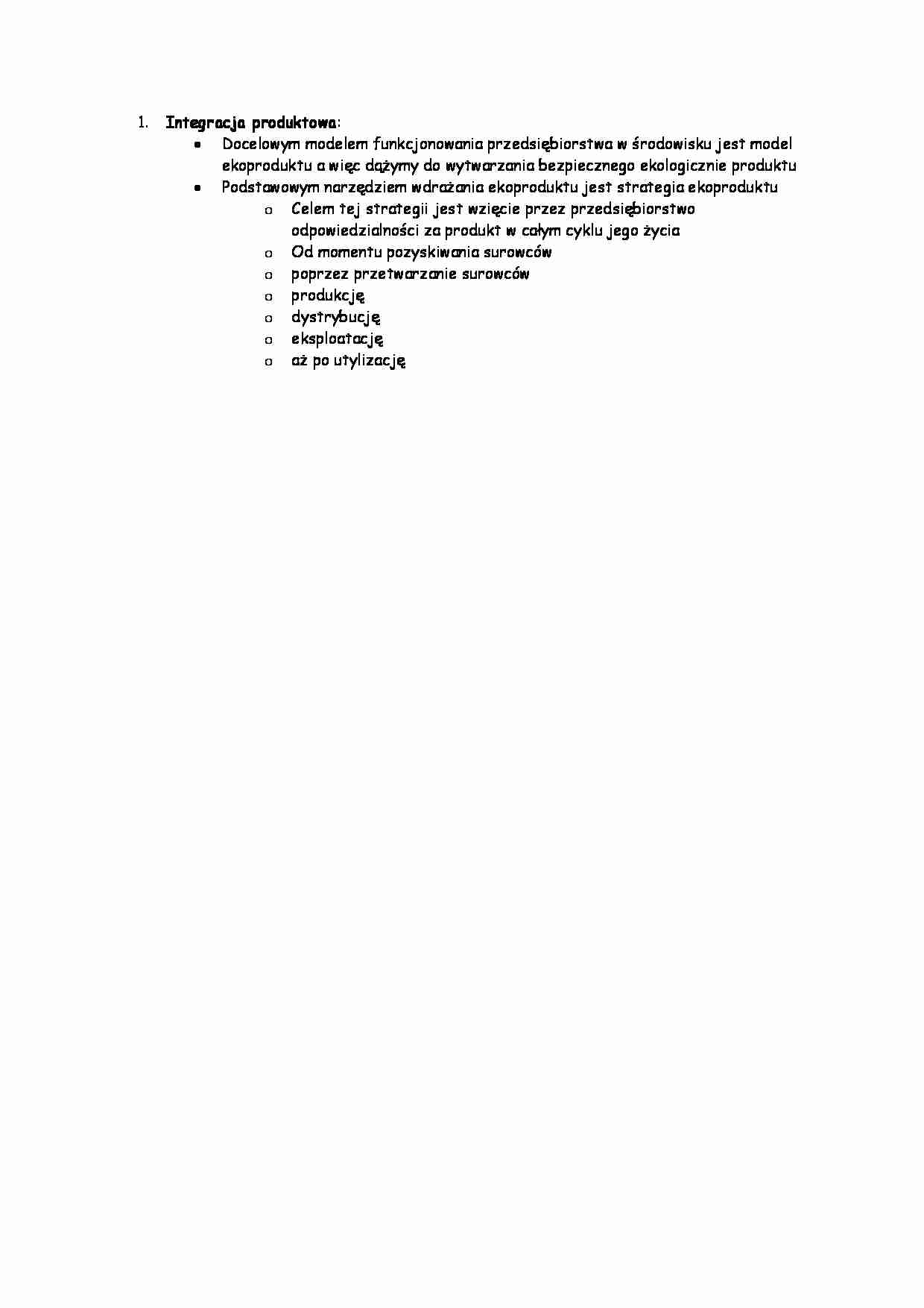 Ekologistyka - Integracja produktowa - strona 1