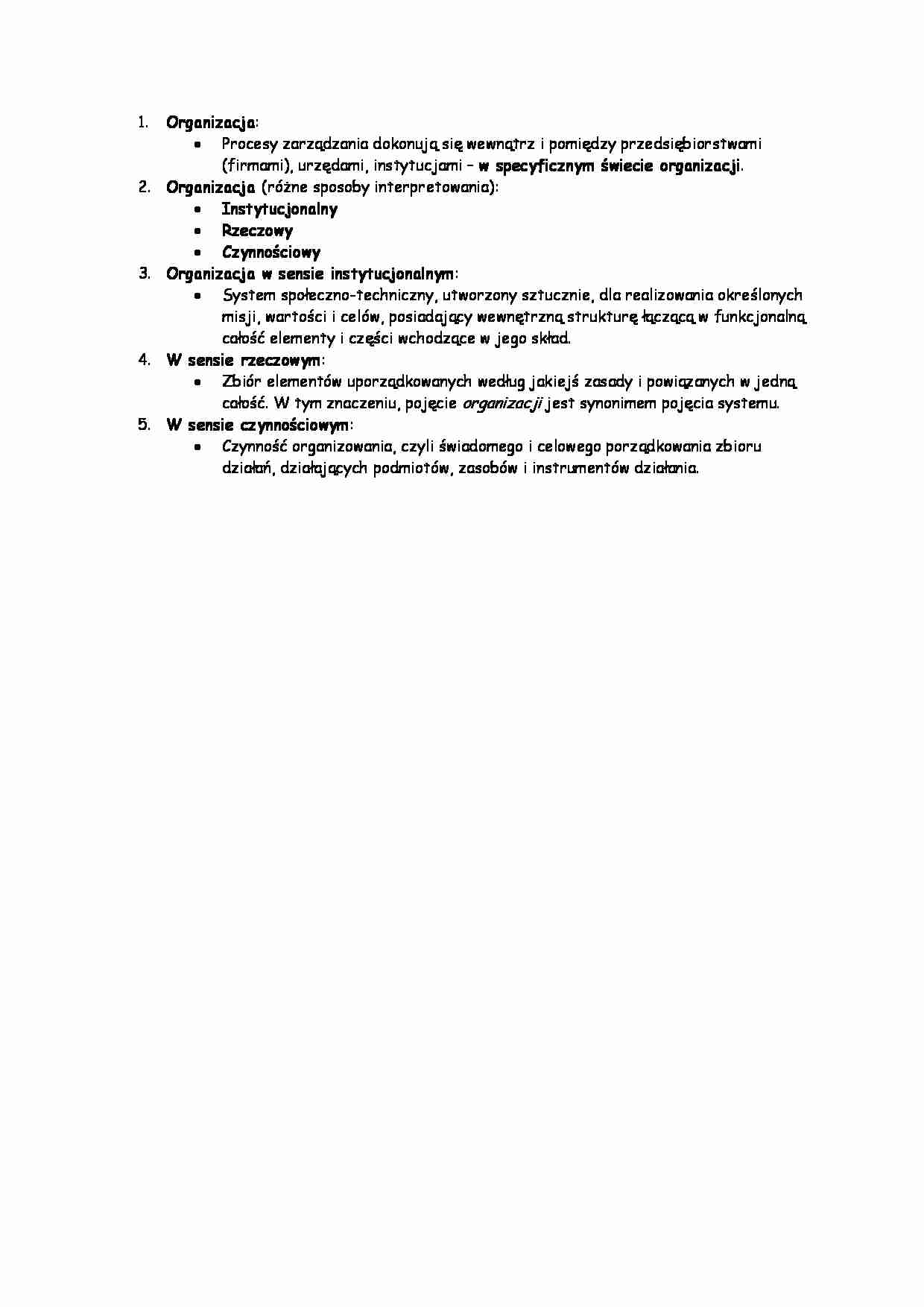 Zarządzanie zasoabmi ludzkimi - Organizacja - strona 1