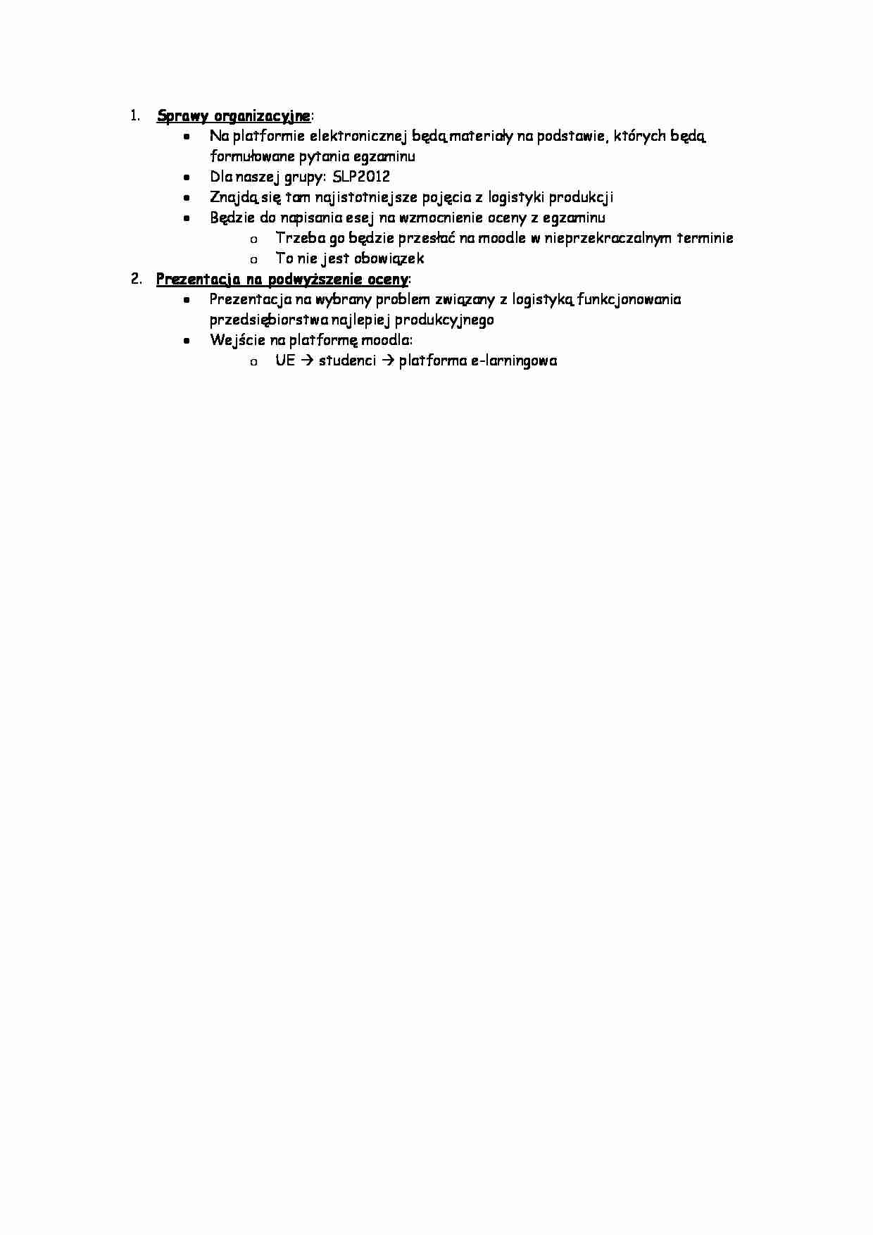 Sprawy organizacyjne - ćwiczenia - strona 1