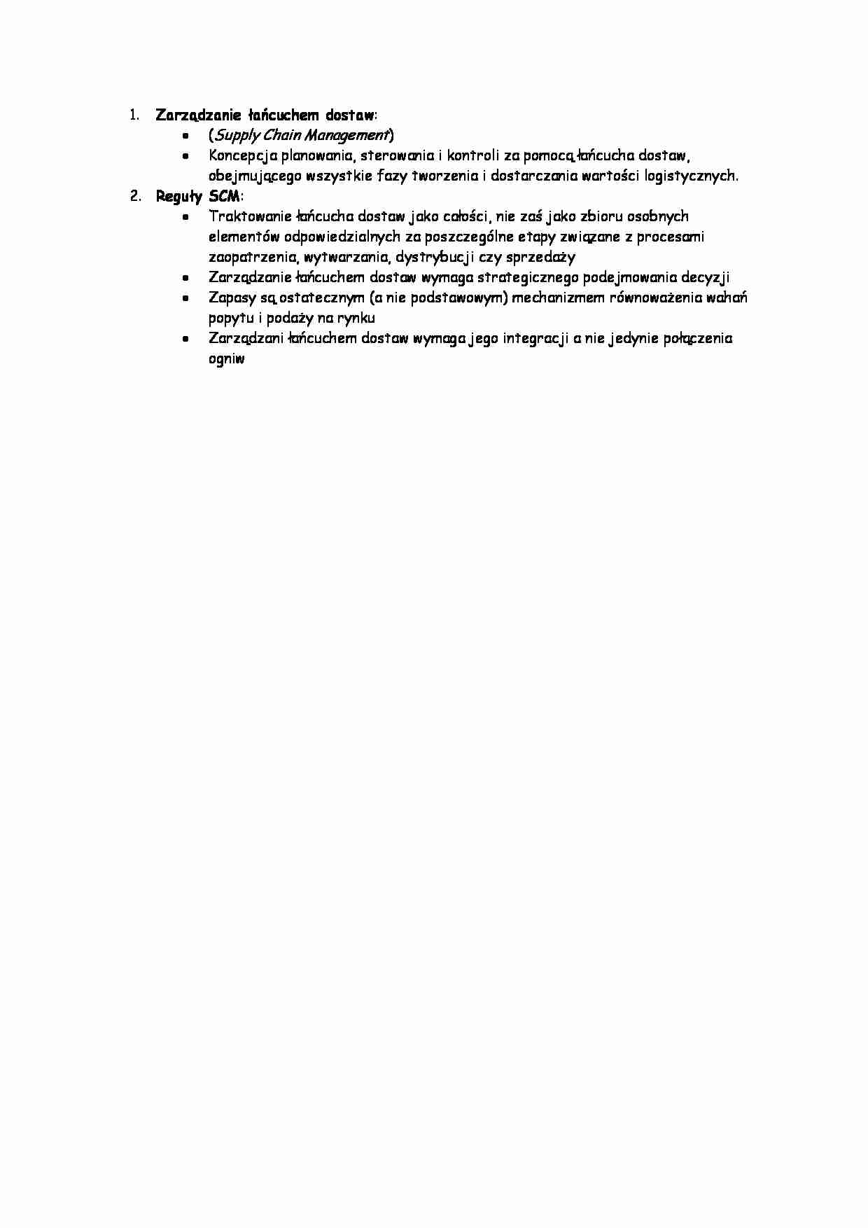 Zarządzanie łańcuchem dostaw - strona 1