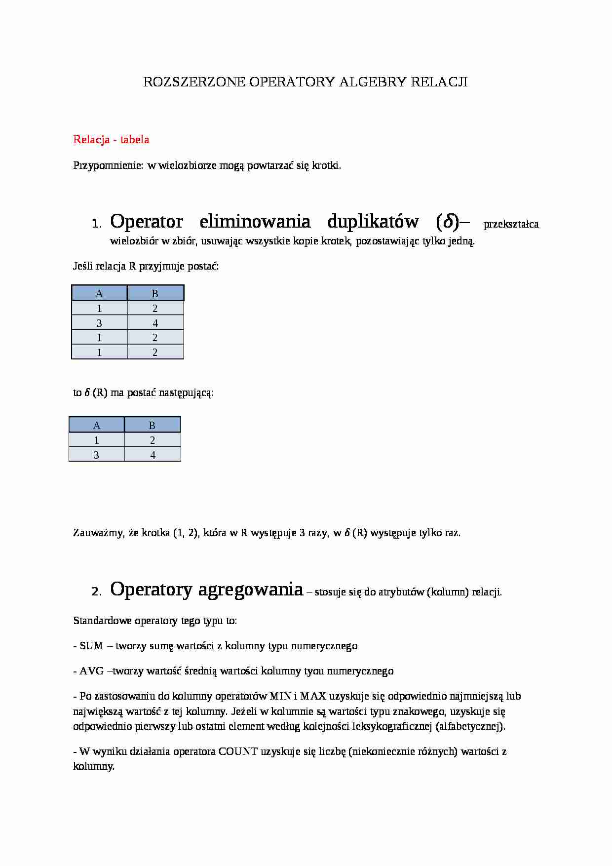 Rozszerzone operatory algebry relacji - strona 1