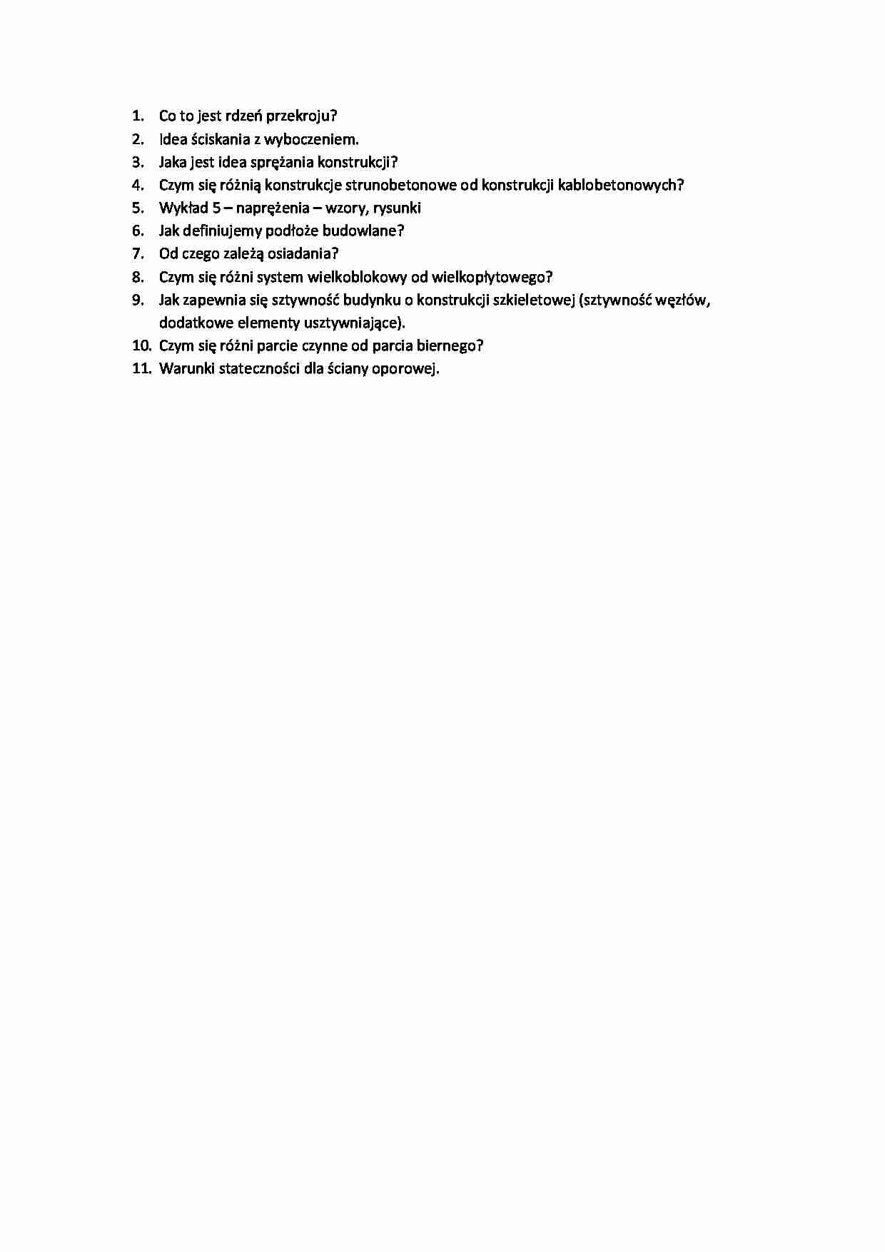 Budownictwo - pytania na egzamin - strona 1