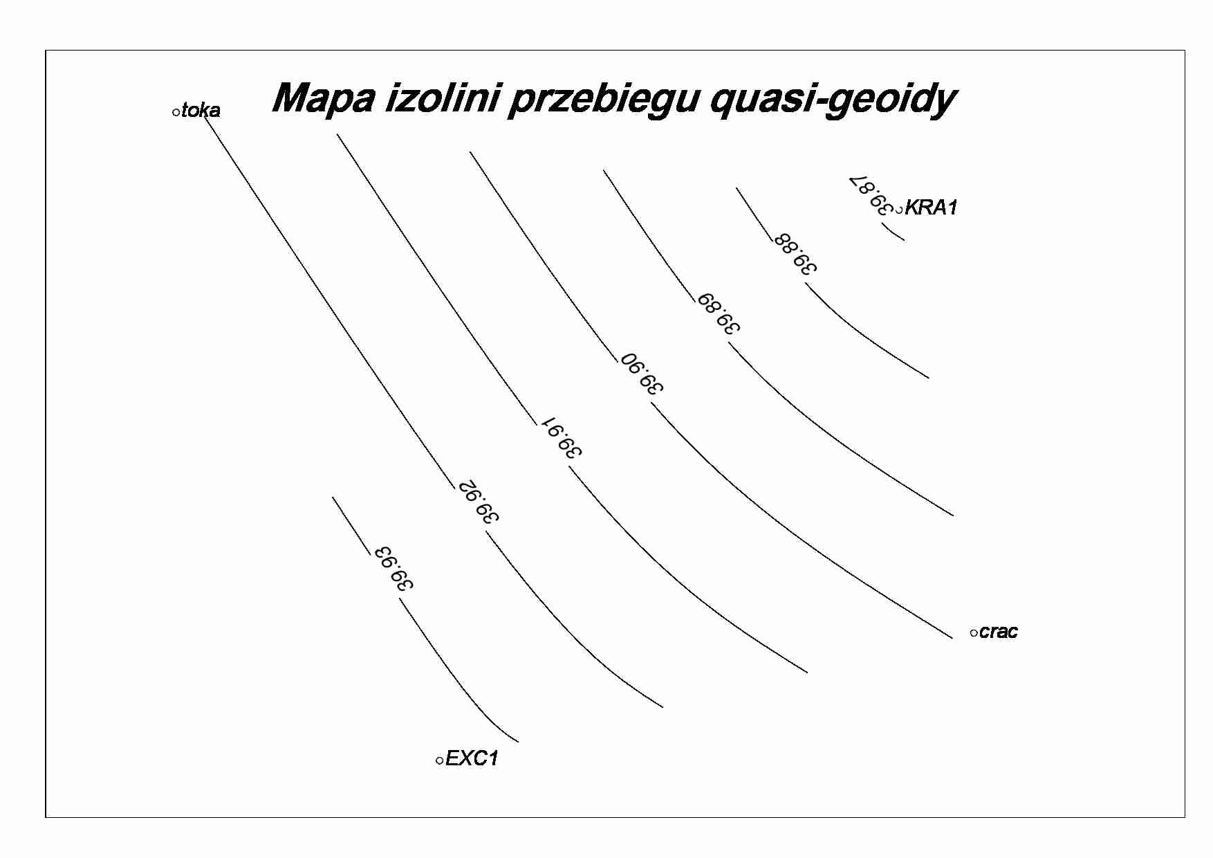 Mapa izolini przebiegu quasi-geoidy - strona 1