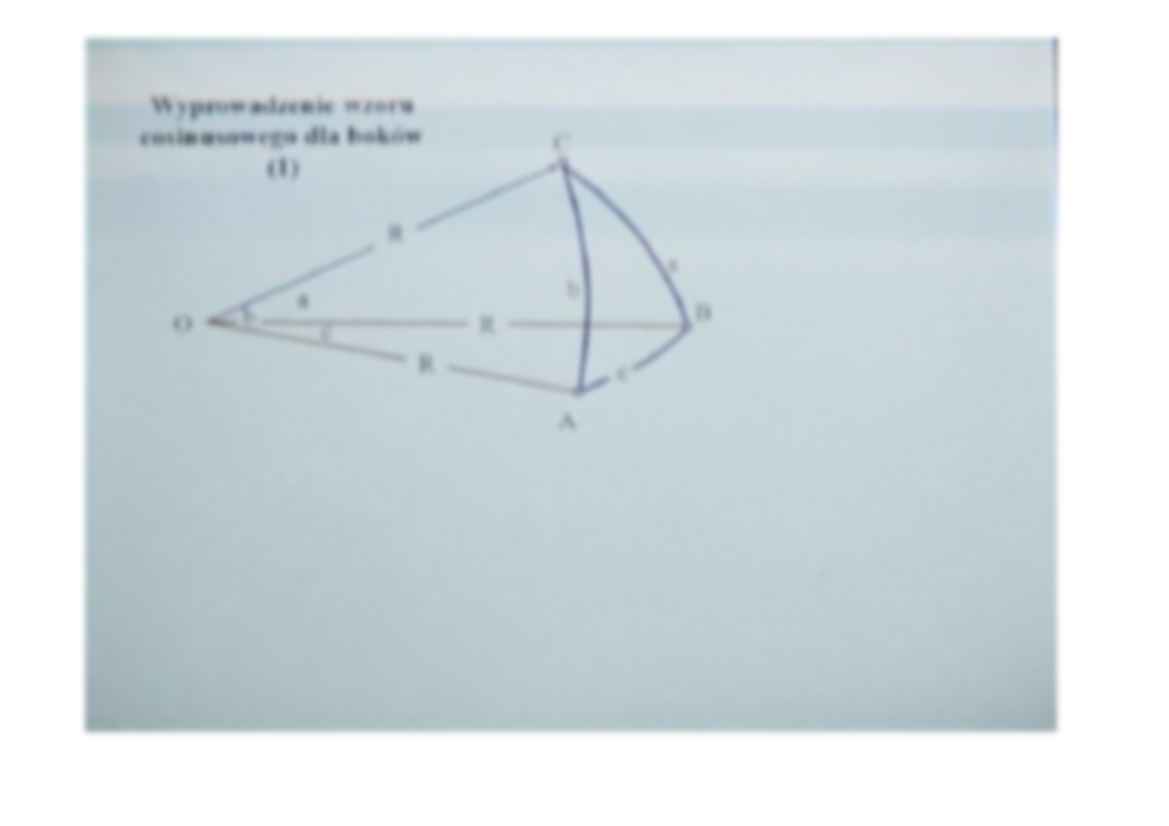 Podstawowe wzory służące do rozwiązania trójkąta sferycznego metodą ścisłą - strona 2