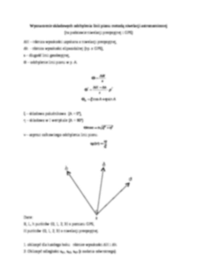 Wyznaczenie składowych odchylenia linii pionu metodą niwelacji astronomicznej - strona 2