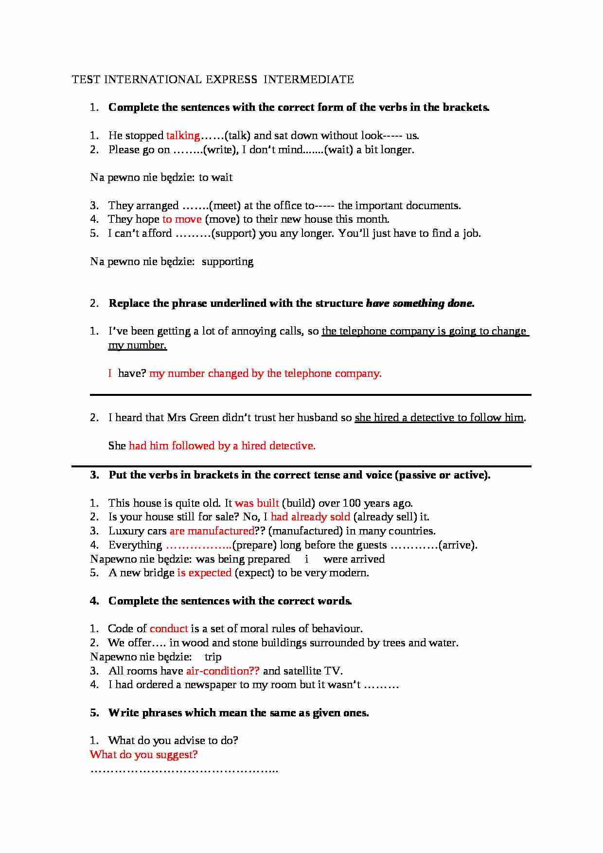Język angielski - test  - strona 1