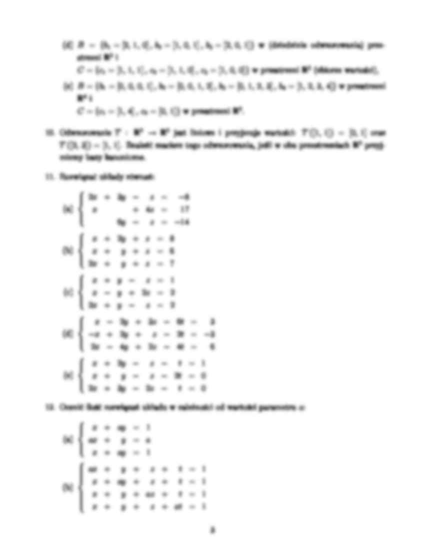 Algebra Liniowa Zestaw Zadań Notatekpl 4829