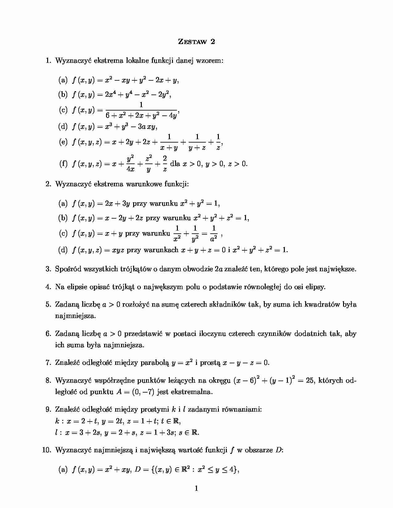 Matematyka - egzamin  - strona 1