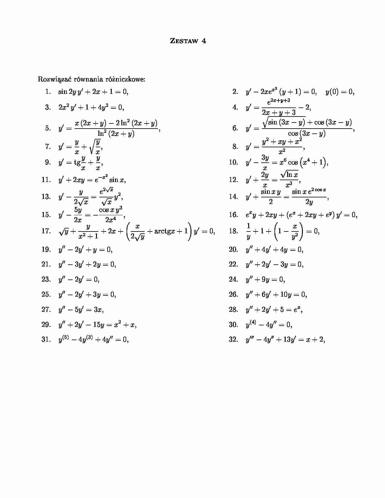 Matematyka - zestaw 4 - strona 1