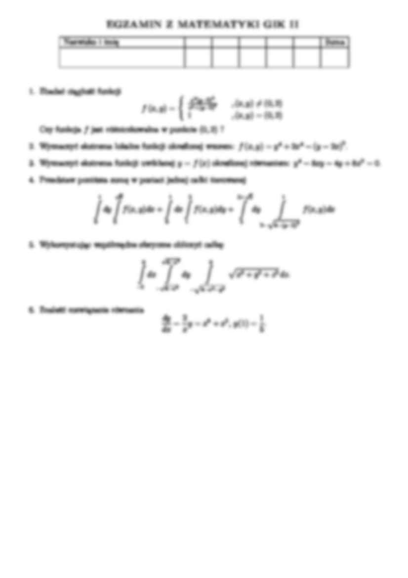 Matematyka - egzamin  - strona 2