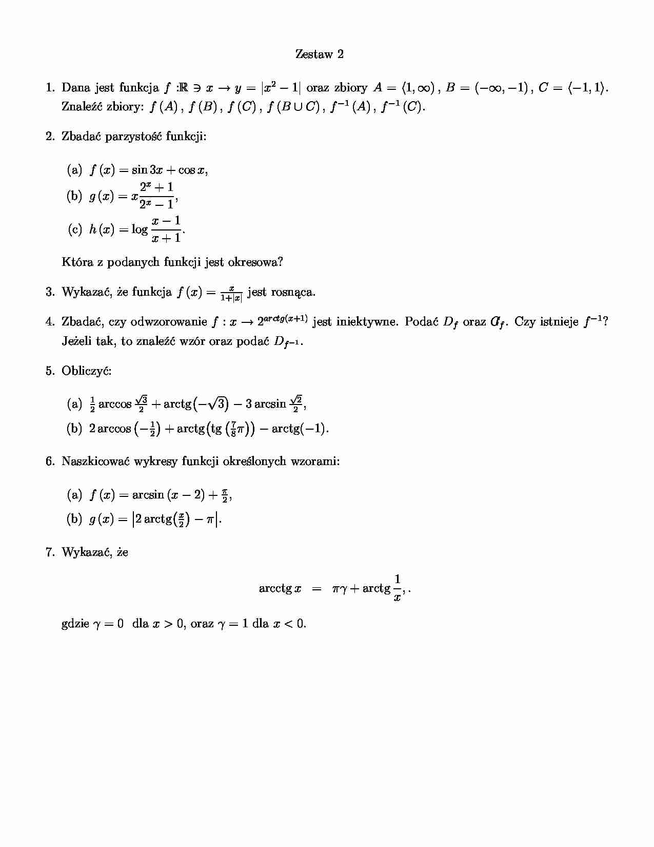 Matematyka - zestaw 2 - strona 1