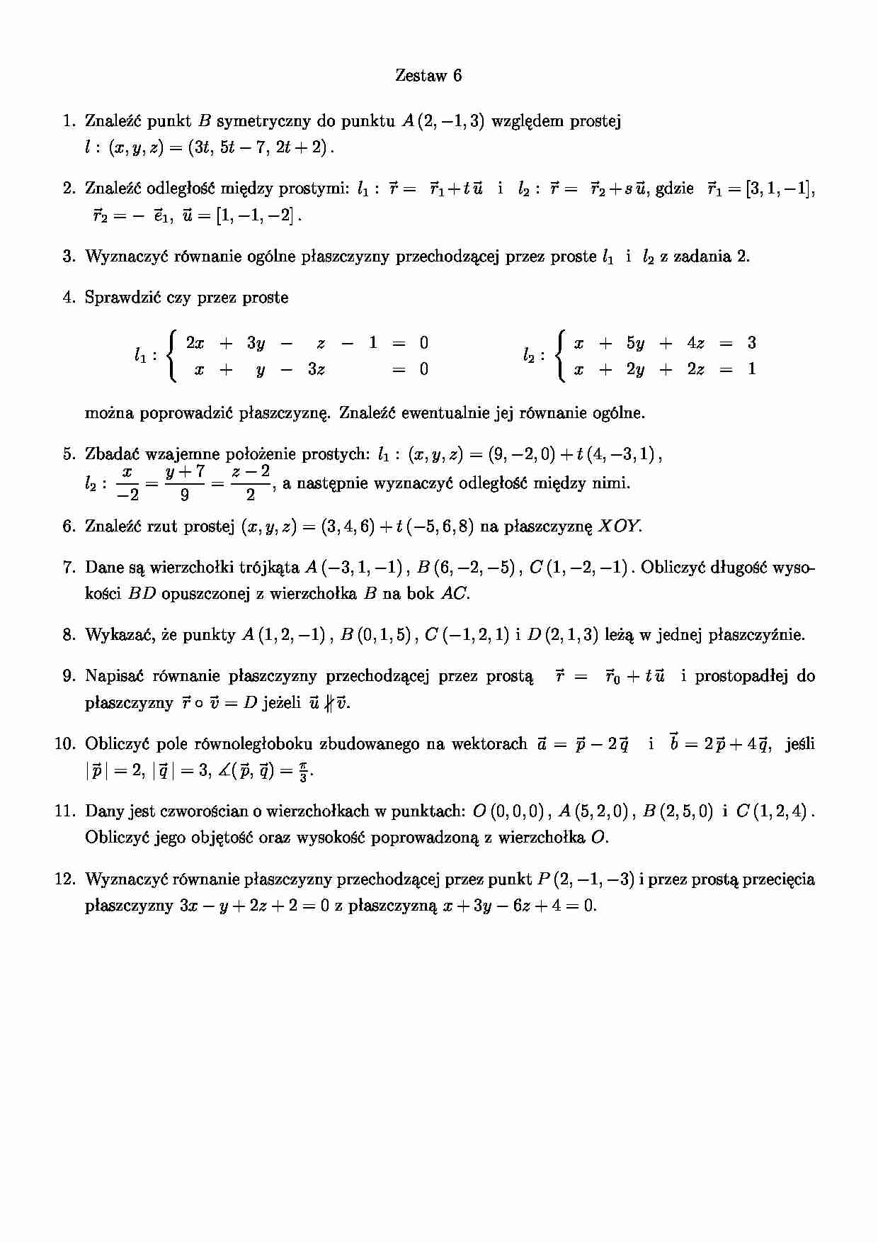 Matematyka - zestaw 6 - strona 1
