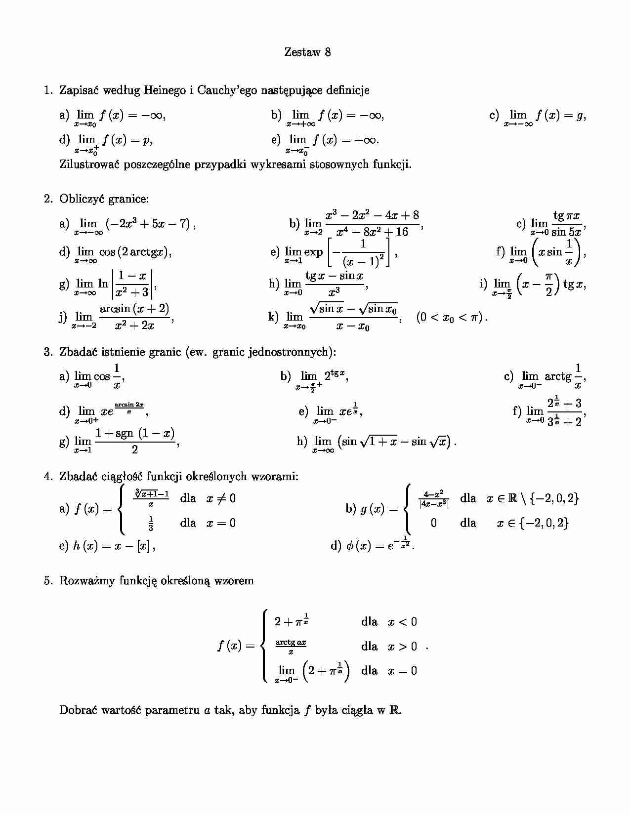 Matematyka - zestaw 8 - strona 1