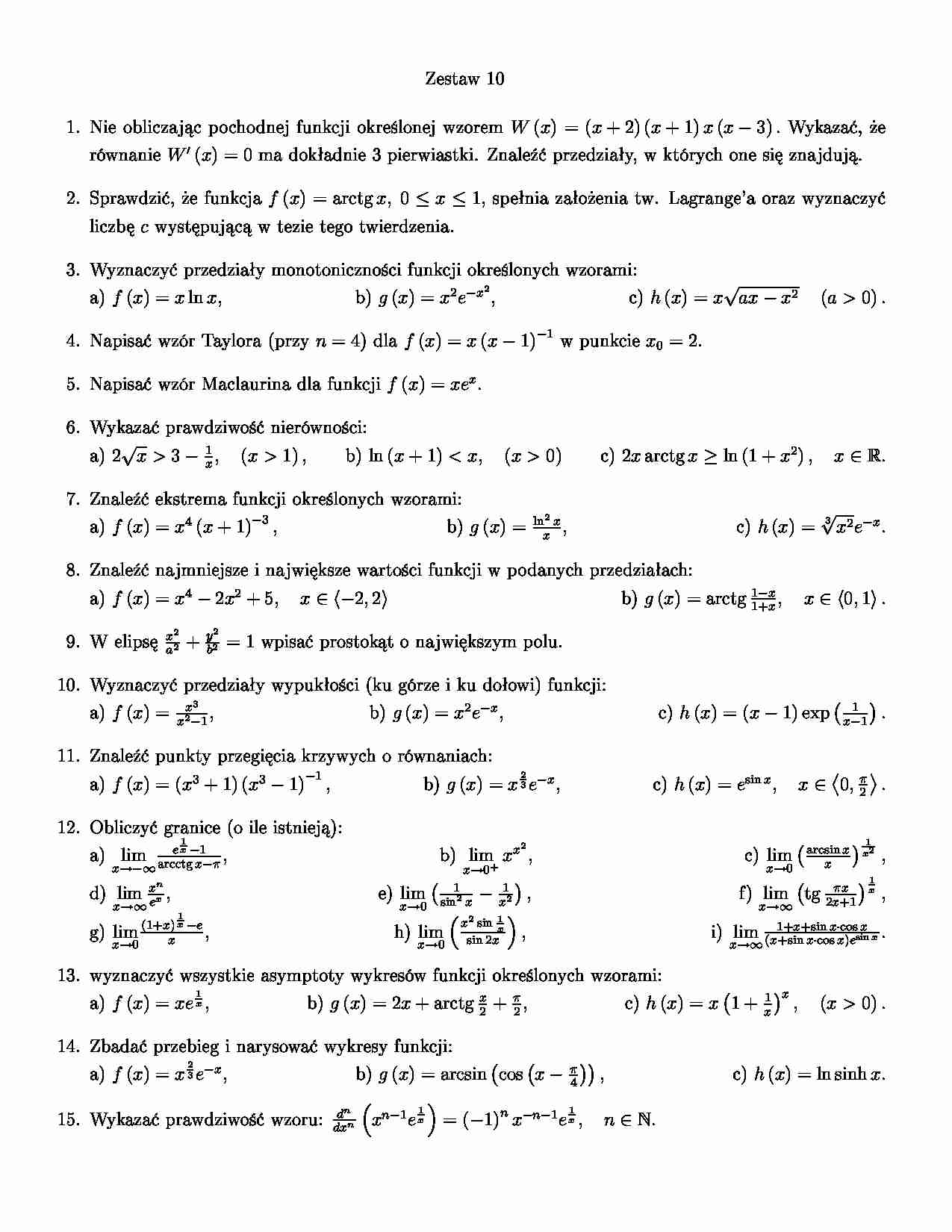 Matematyka - zestaw 10 - strona 1